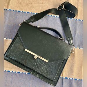 BEIS The Messenger Bag black croc laptop cross body